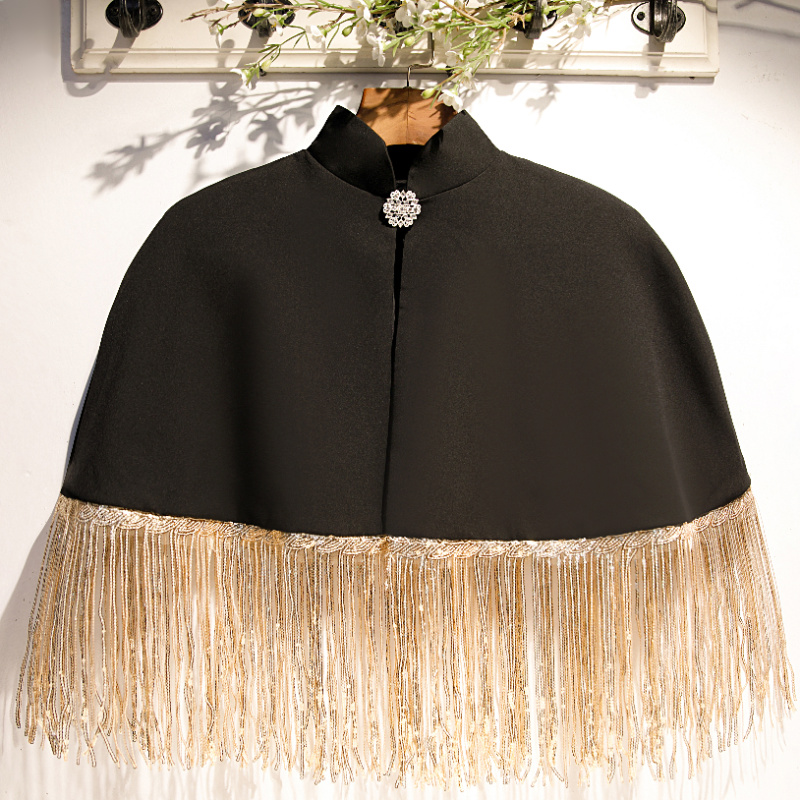 Tassel Fringe Trim - Vrouwen Lente Zomer Zwart Contrast Kleur