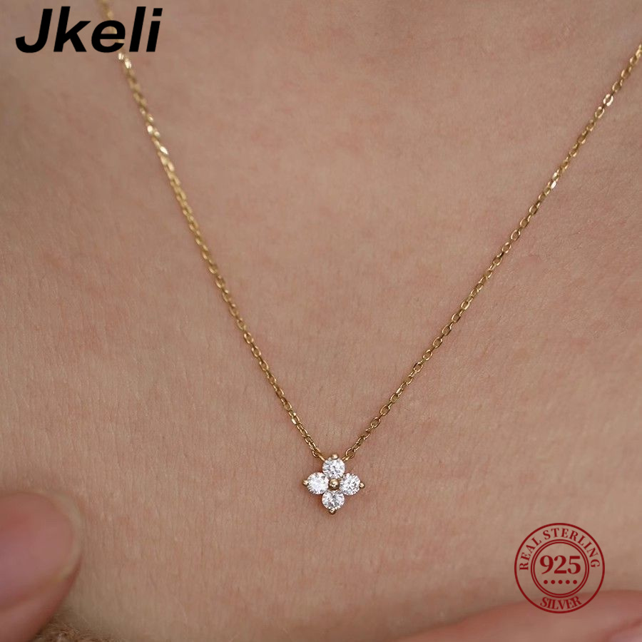 Pearl Trim Chain - Jkeli 925 sterling zilver verguld met