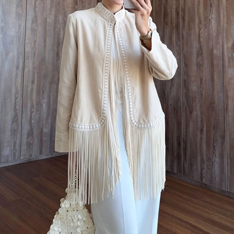 Herfst Boho Bovenkleding Jasse - Tassel Fringe Trim recensie en prijs