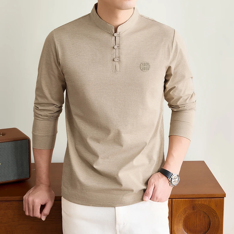 Heren T-shirt met mandarijn kr - Embellish Knit recensie en prijs