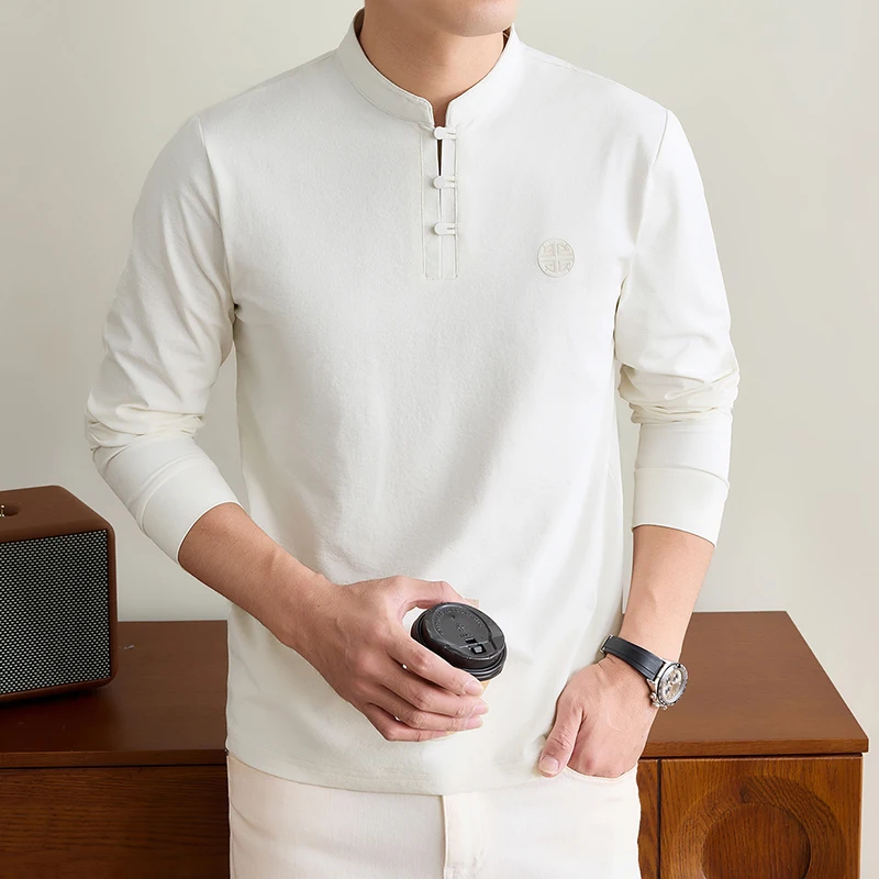 Heren T-shirt met mandarijn kr - Embellish Knit recensie en prijs