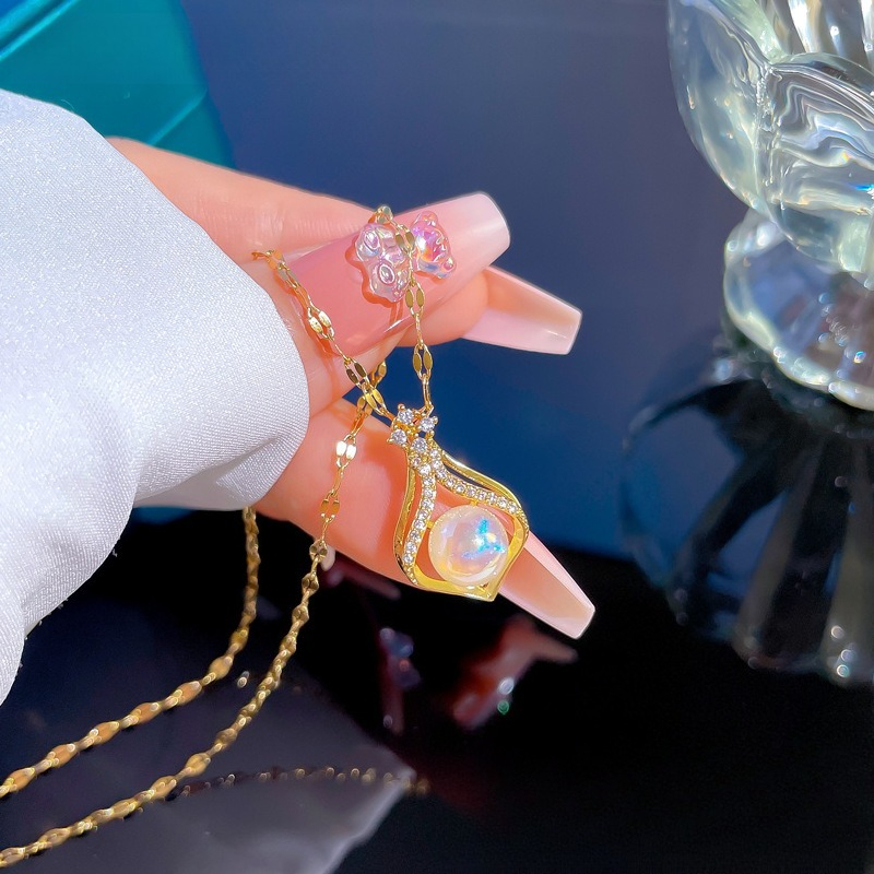 Elegante dames K14 goudkleurig - Pearl Trim Chain recensie en prijs